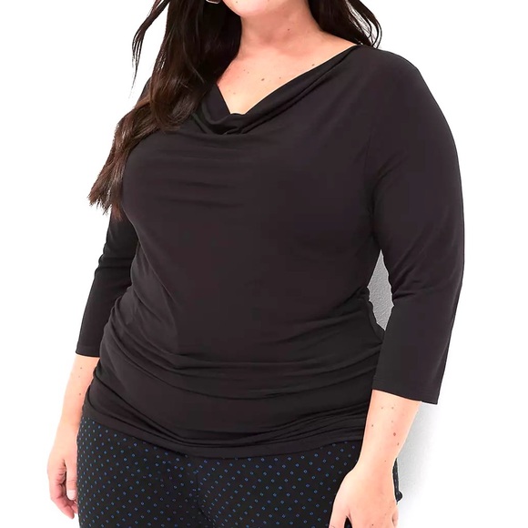 Lane Bryant Tops - LANE BRYANT • BLACK COWL NECK TOP